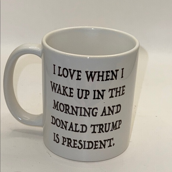 Donald Trump support White Ceramic Mug with Black Text - Picture 1 of 4